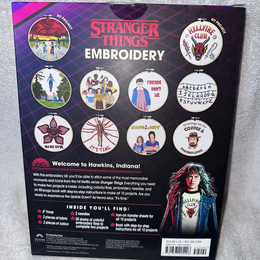 NIB 2024 Thunder Bay Press Stranger Things Embroidery Craft Kit